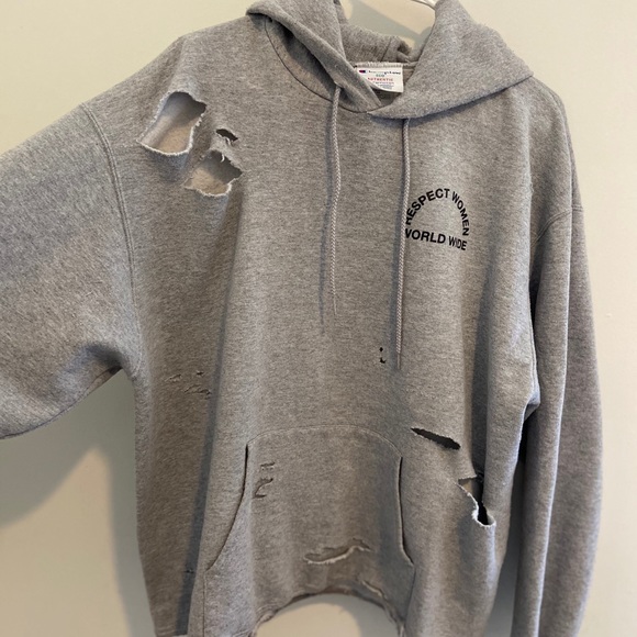 “Respect Women Worldwide” Distressed Pullover - Picture 1 of 3